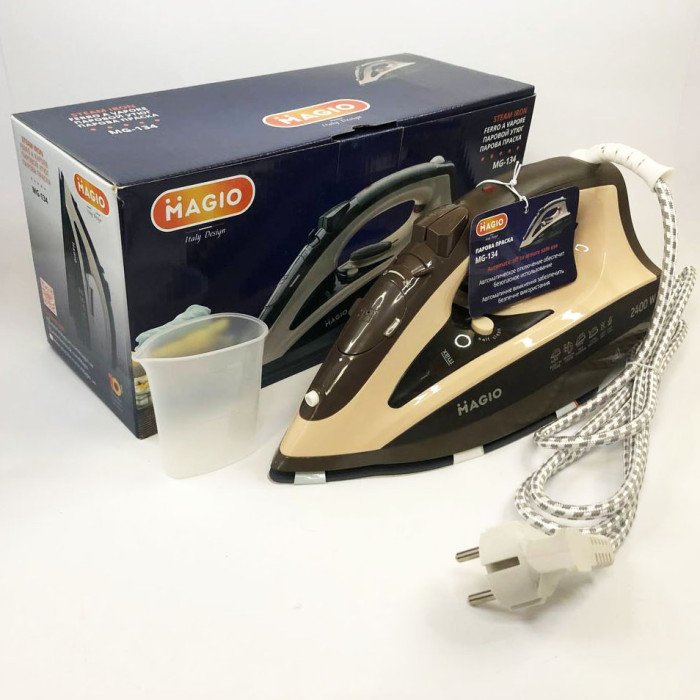 Праска Magio MG-134 3000 Вт, парова праска-очисник, праска електрична парова. Колір: бежевий