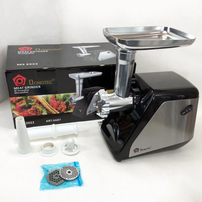 Електрична м'ясорубка Domotec MS-2022, м'ясорубка для дому, м'ясорубка для домашньої ковбаси