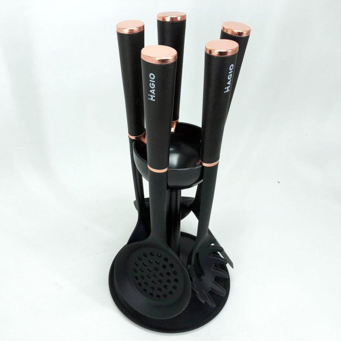 Набір кухонного приладдя MAGIO MG-1140, набір поварешок на підставці кухонний набір лопаток