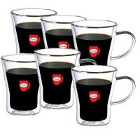 Набір чашок із подвійними стінками 6шт 350мл Con Brio СВ-8535, склянки з подвійним дном