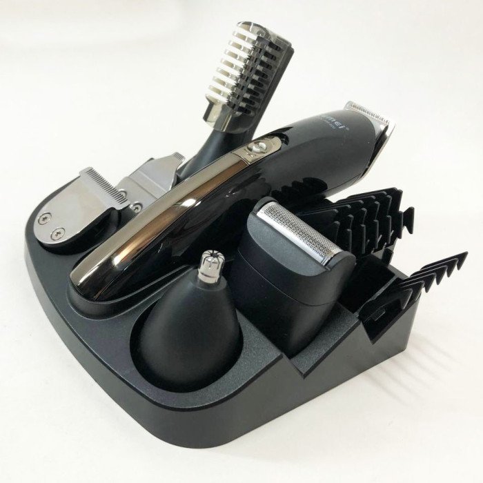 Тример чоловічий Kemei KM-600 універсальний 11 в 1 для стрижки волосся та гоління бороди та носа, бездротовий