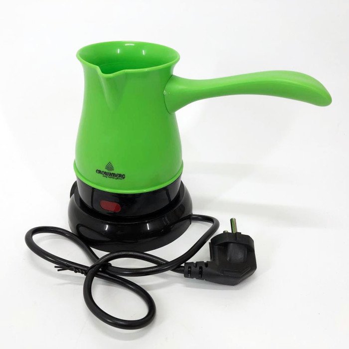 Турка електрична кавоварка Crownberg CB-1564, Електрична турка 0.5 л, Електро турка. Колір: зелений
