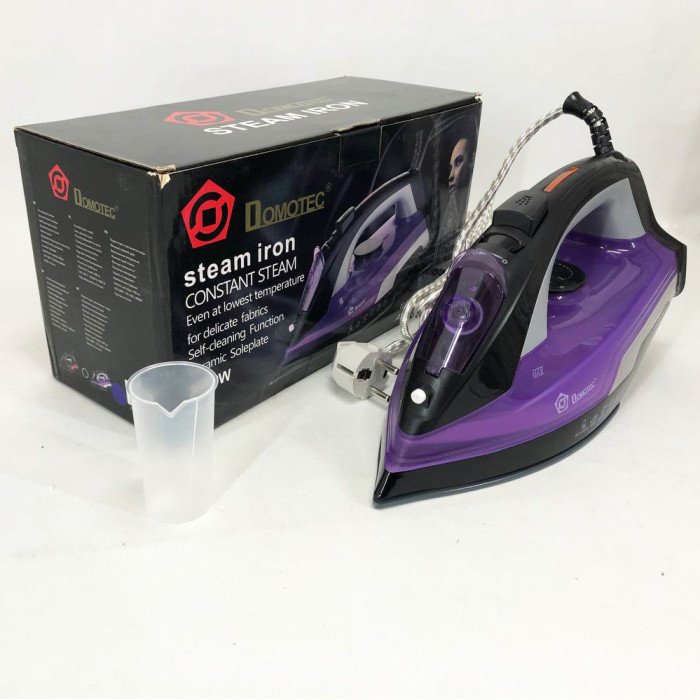 Праска з керамічним покриттям Domotec MS 2258 3000 Вт Фіолетова, праска з керамічною підошвою