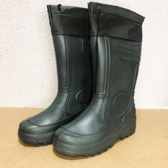 Чоботи чоловічі гумові високі утеплені з підв'язкою зверху 42 розмір (28см), чоловічі чоботи для полювання