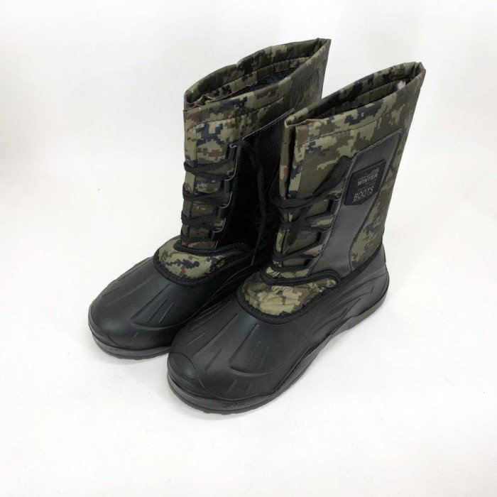 Чоботи чоловічі утеплені Розмір 42, чоботи гумові зимовий утеплювач, черевики Колір: зелений піксель