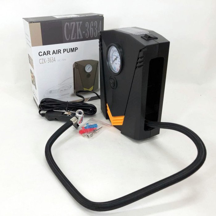 Автомобільний компресор 12V насос із ліхтариком, потужний насос для коліс автомобіля від прикурювача