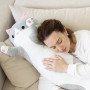 Гігантська м'яка плюшева іграшка Довгий Кіт Батон котейка-подушка 110 см. Колір: сірий