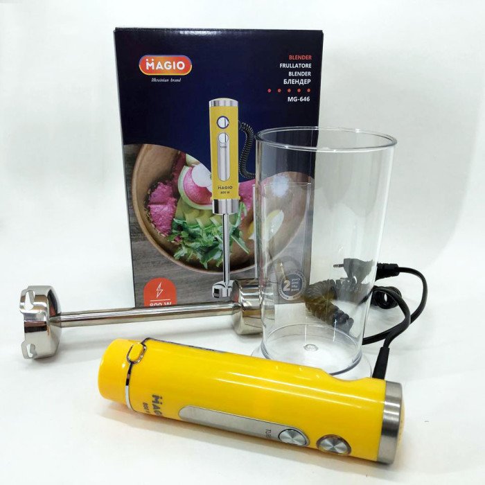 Блендер занурювальний Magio MG-646 800 Вт, портативний блендер для смузі, потужний блендер
