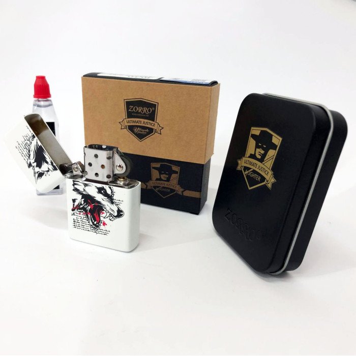 Запальничка бензинова Zorro HL-341, подарункова запальничка сувенірна, запальничка в подарунковому футлярі