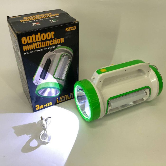 Ліхтар переносний кемпінг 6088-LED+COB з функцією PowerBank, кемпінговий світильник. Колір: зелений