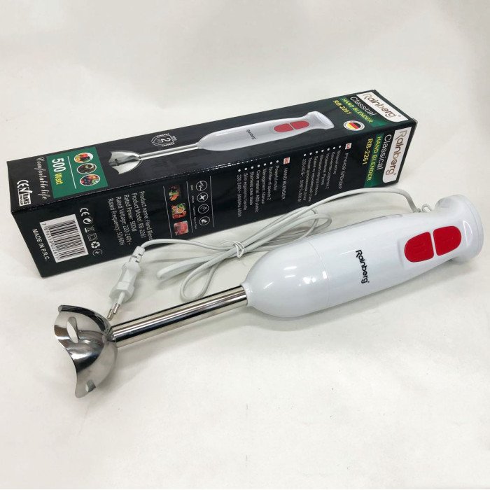 Блендер занурювальний Rainberg RB-2261 - 500 Вт, міксер блендер ручний, блендер для кухні. Колір: білий