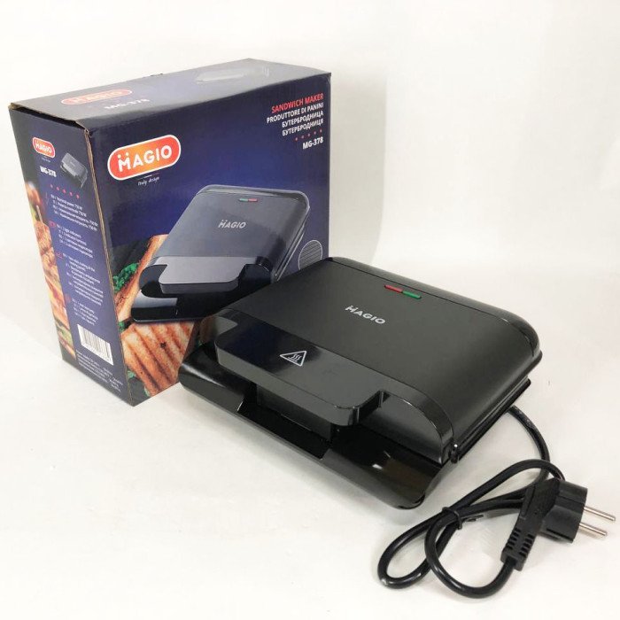 Бутербродниця MAGIO MG-378 750 Вт з антипригарним покриттям, Настільний гриль електричний-притискний
