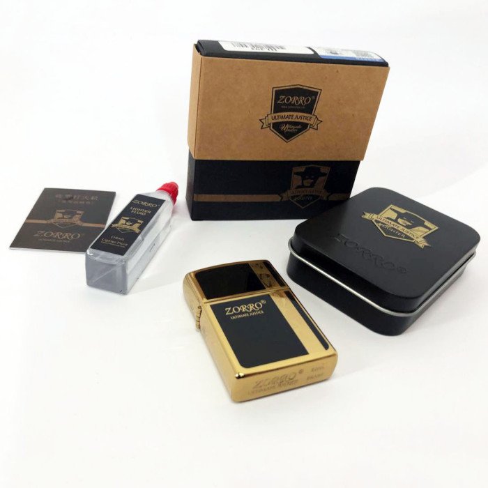 Запальничка бензинова Zorro HL-293, запальничка на день народження, запальничка у подарунковому футлярі
