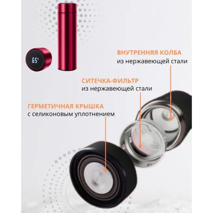 Термос для школи, Розумний термос з екраном, Термос з термометром, Розумний термос з датчиком температури