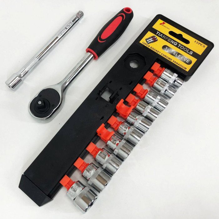 Набір торцевих головок 1/2" з тріскачкою, 12шт / Універсальний набір інструментів головок для авто