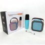 Портативна колонка з караоке мікрофоном та RGB підсвічуванням K12 10W Bluetooth. Колір: блакитний