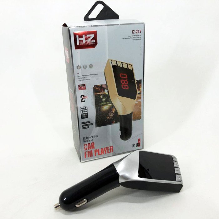 Автомобільний FM трансмітер модулятор H15 Bluetooth MP3, Bluetooth модулятор в машину. Колір: срібний