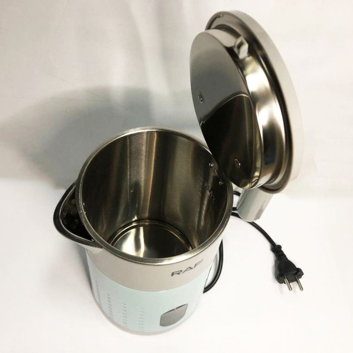 Електрочайник RAF R7894 із нержавіючої сталі з індикатором роботи. Колір: блакитний