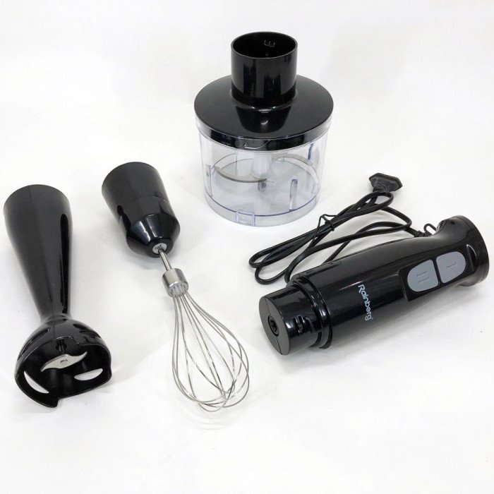 Блендер 3в1 Rainberg RB-2243 500W занурювальний блендер подрібнювач, блендер для дитячого пюре. Колір: чорний
