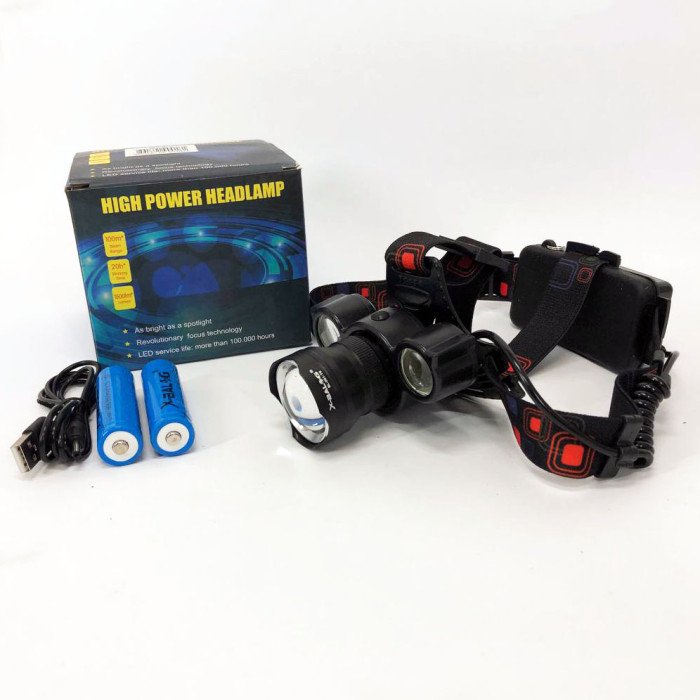 Налобний акумуляторний ліхтар HeadLight BL-001 діод T6+Cob, Налобний ліхтарик з USB зарядкою, з лінзою