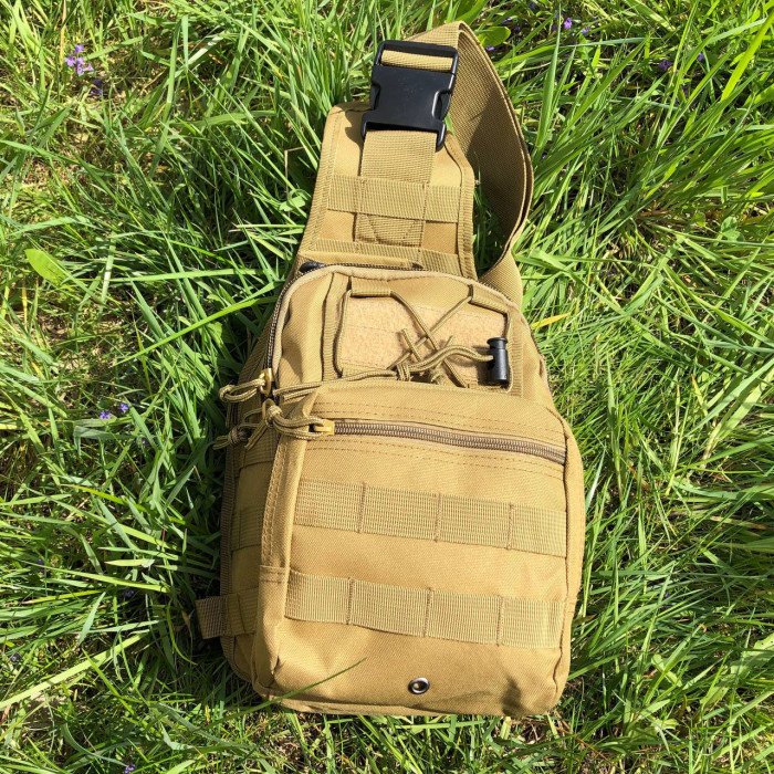 Чоловіча сумка рюкзак слінг, тактична сумка барсетка Нагрудна сумка чоловіча тактична тканинна