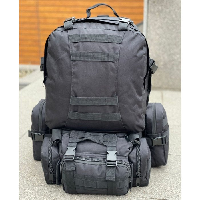 Рюкзак тактичний 50 літрів (+3 підсумками) Якісний штурмовий для походу та подорожей наплічник баул