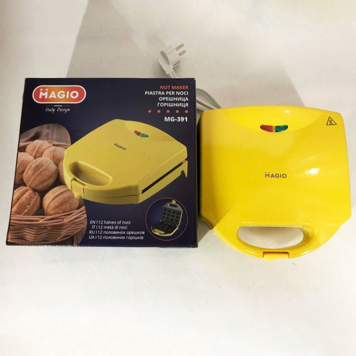 Вафельниця-Горішниця MAGIO МG-391, 750 Вт, якісна побутова вафельниця, електровафельниця
