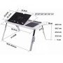 Складаний столик для ноутбука LD-09 E-Table, столик з охолодженням 2 USB кулера, Стіл підставка з вентиляцією