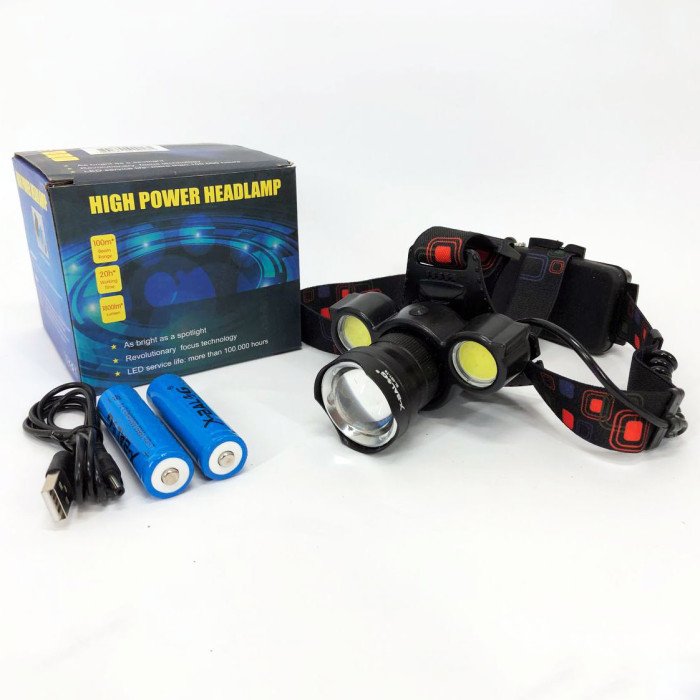 Налобний акумуляторний ліхтар HeadLight BL-001 діод T6+Cob, Налобний ліхтарик з USB зарядкою, з лінзою