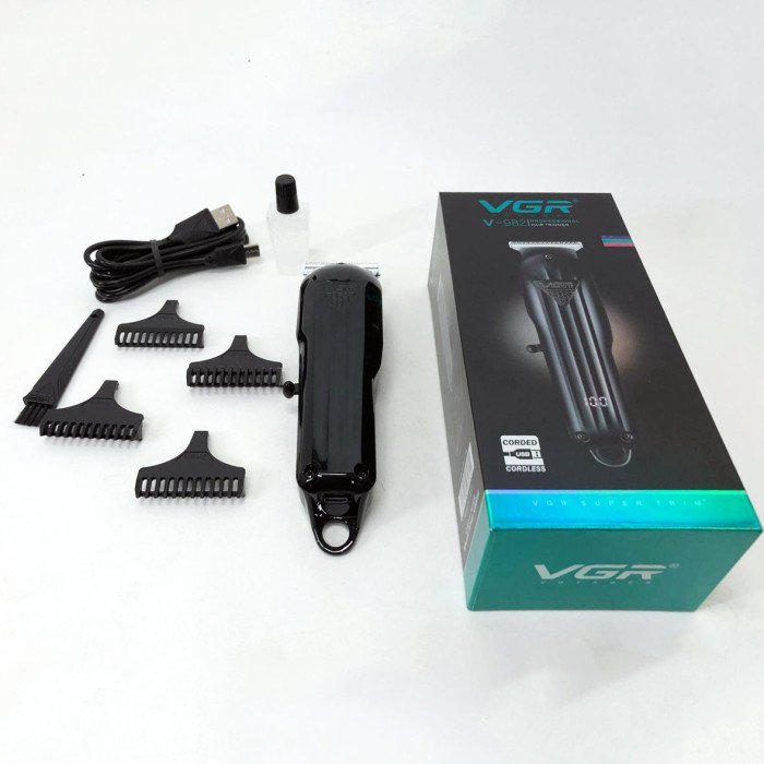 Машинка для стрижки волосся VGR V-982 LED Display, професійна електробритва, підстригальна машинка