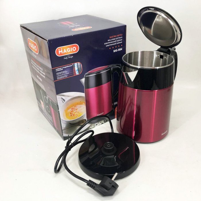 Електрочайник MAGIO MG-984, стильний електричний чайник, хороший електричний чайник, електронний чайник