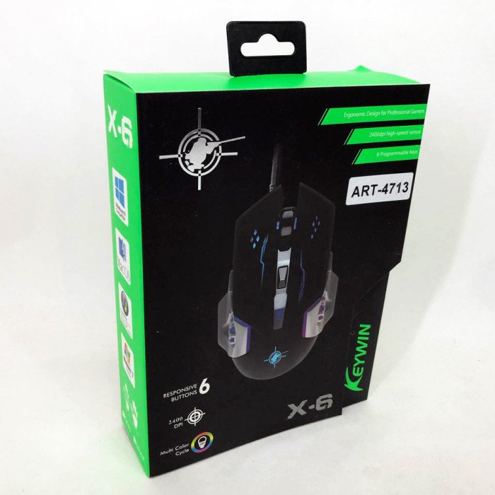 Ігрова мишка з підсвічуванням Gaming Mouse X6 / мишка для ноутбука / Дротова комп'ютерна миша
