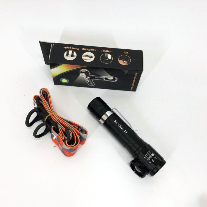 Ліхтар налобний акумуляторний Police W01-T6 USB з магнітом, портативний світлодіодний налобний ліхтар