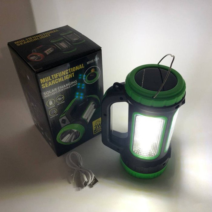 Кемпінговий ліхтар XBL 818C-3W+COB, Ліхтарик акумуляторний кемпінговий, Ліхтар-світильник. Колір: зелений