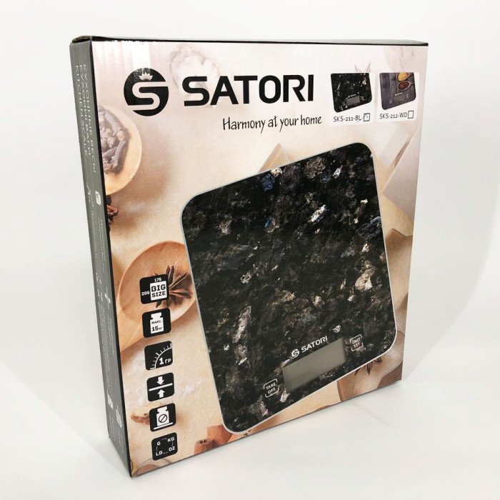 Ваги кухонні Satori SKS-211-BL 15 кг, Ваги для зважування продуктів, Ваги харчові, кулінарні