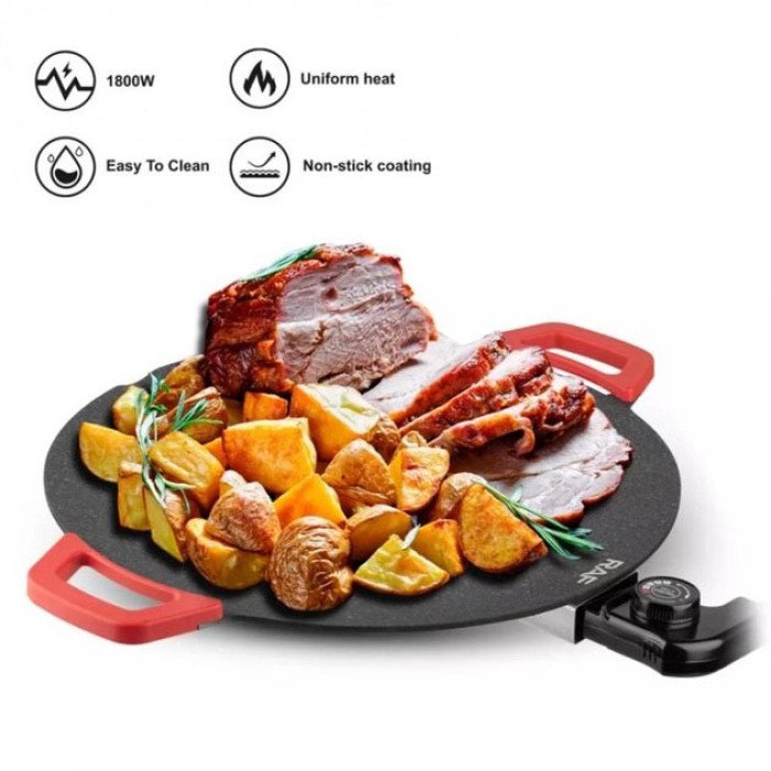 Електричний лист для смаження гриль з антипригарним покриттям RAF R.5304 1800W Варильна поверхня
