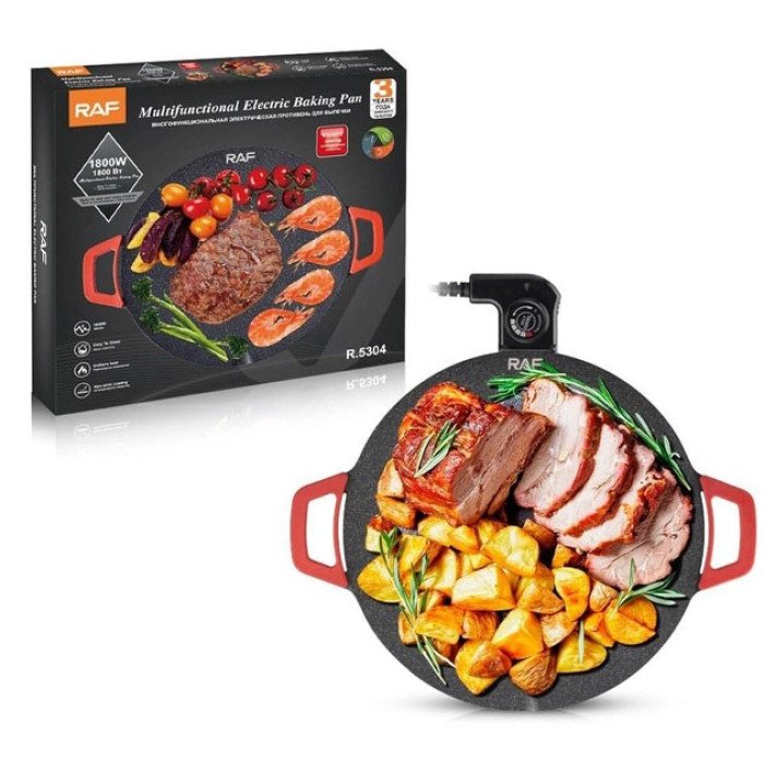 Електричний лист для смаження гриль з антипригарним покриттям RAF R.5304 1800W Варильна поверхня