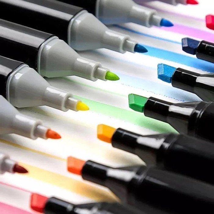 Двосторонні маркери 120 шт, Набір скетч-маркерів, Скетч-маркери для малювання, Фломастери тач, скетч-маркери