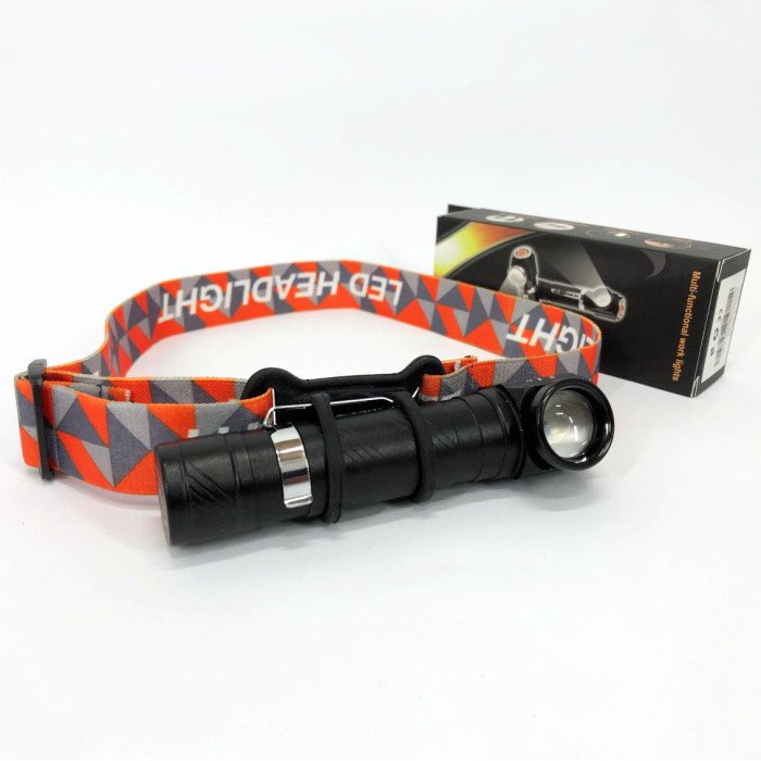 Ліхтар налобний акумуляторний Police W01-T6 USB з магнітом, портативний світлодіодний налобний ліхтар