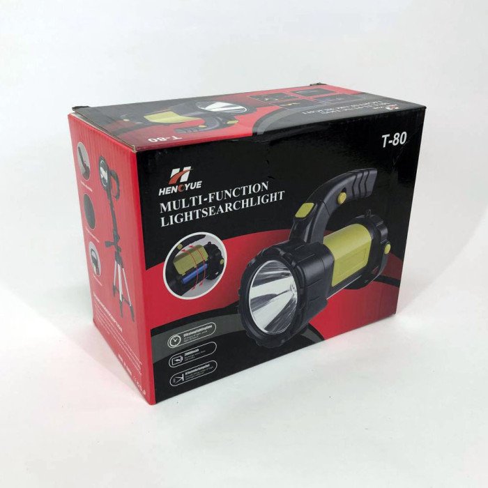 Ручний акумуляторний ліхтар T80C-5W+COB (white/red) із функцією Power Bank. Колір зелений