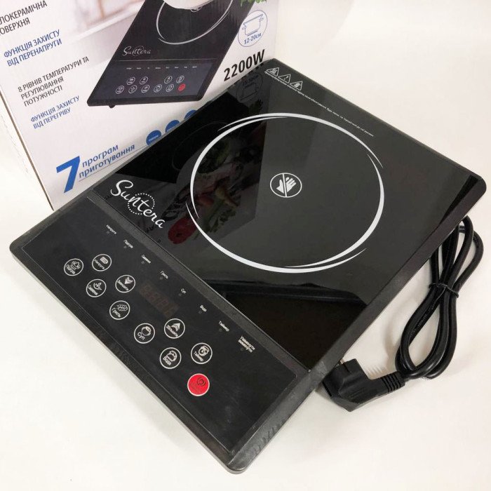 Плитка індукційна Suntera ICD-2200, 2200 Вт, інфрачервона міні плита, індукційна плита міні