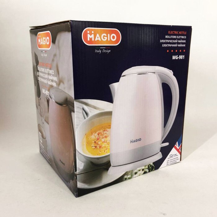 Чайник електричний Magio MG-981 1.5 л, чайник дисковий, гарний електричний чайник