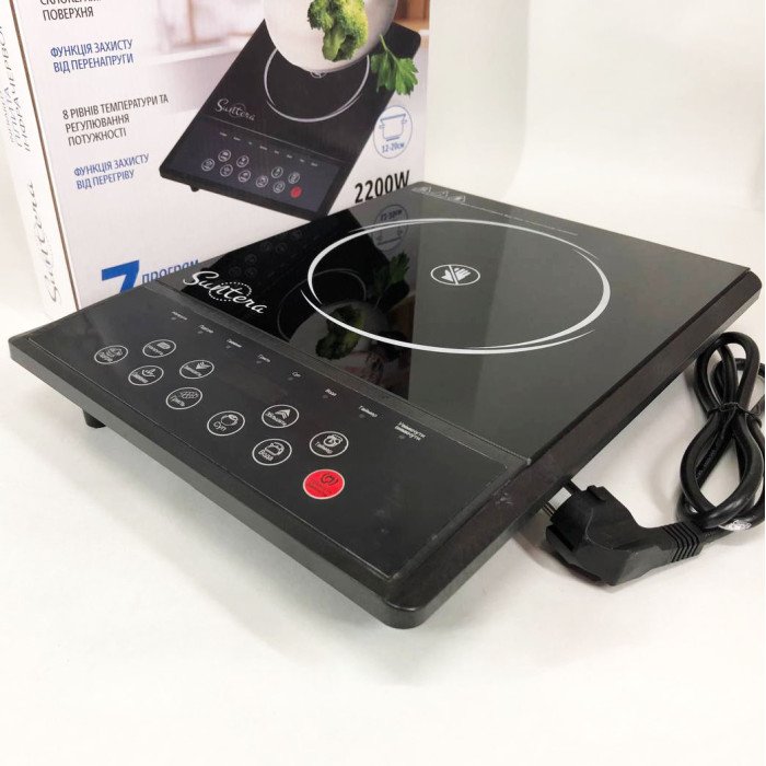 Плитка індукційна Suntera ICD-2200, 2200 Вт, інфрачервона міні плита, індукційна плита міні