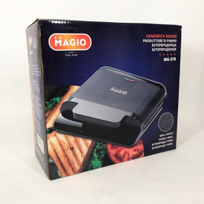 Бутербродниця MAGIO MG-378 750 Вт з антипригарним покриттям, Настільний гриль електричний-притискний