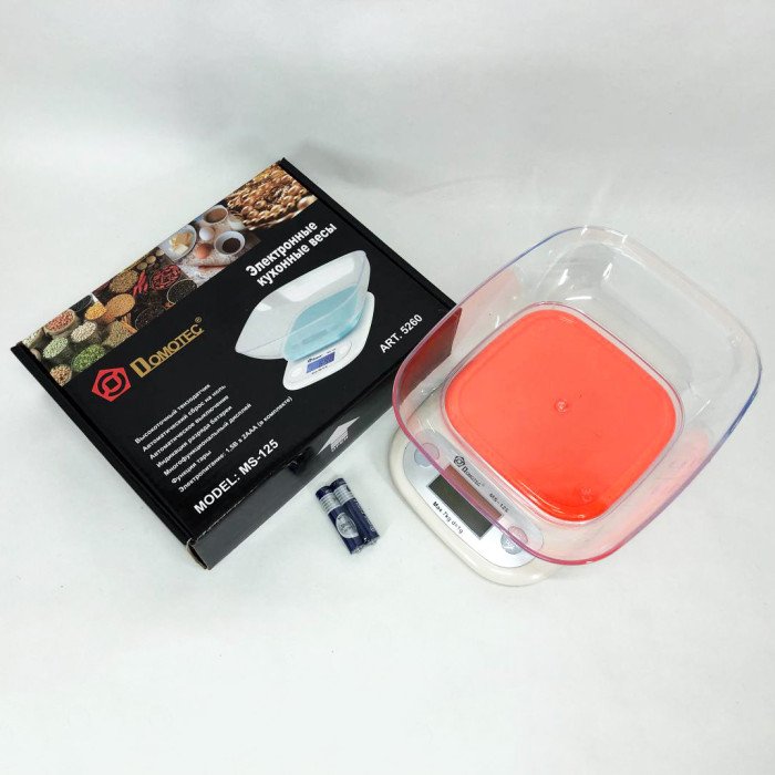 Ваги кухонні DOMOTEC MS-125 Plastic, електронні ваги, електронні ваги. Колір: помаранчевий