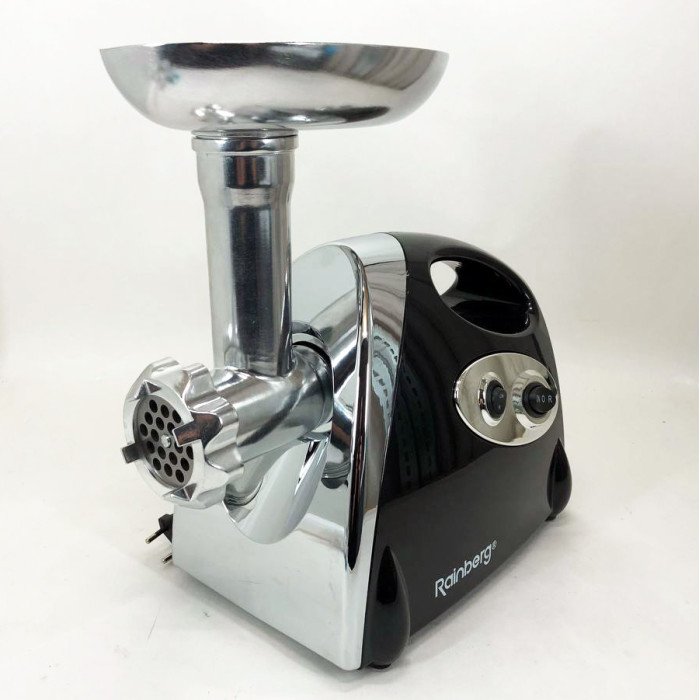 М'ясорубка Rainberg RB-675 3800W із соковижималкою, м'ясорубка електрична метал. Колір: чорний