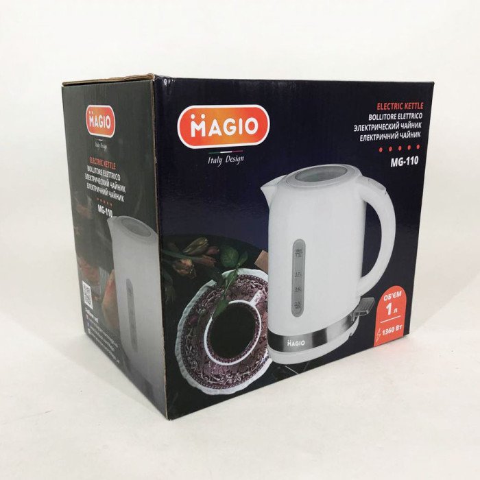 Електрочайник Magio MG-110 1 л 1360 Вт, стильний електричний чайник, гарний електричний чайник