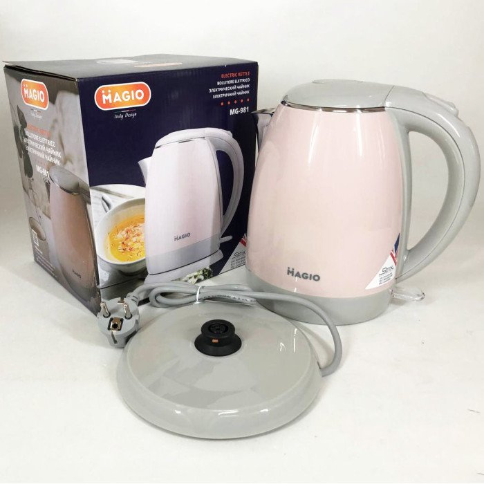 Чайник електричний Magio MG-981 1.5 л, чайник дисковий, гарний електричний чайник