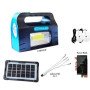 Ліхтар портативний на сонячній батареї JA-2007 сонячна зарядна станція + 2 лампочки. Колір: блакитний