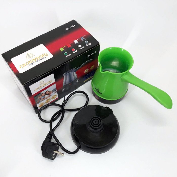 Турка електрична кавоварка Crownberg CB-1564, Електрична турка 0.5 л, Електро турка. Колір: зелений